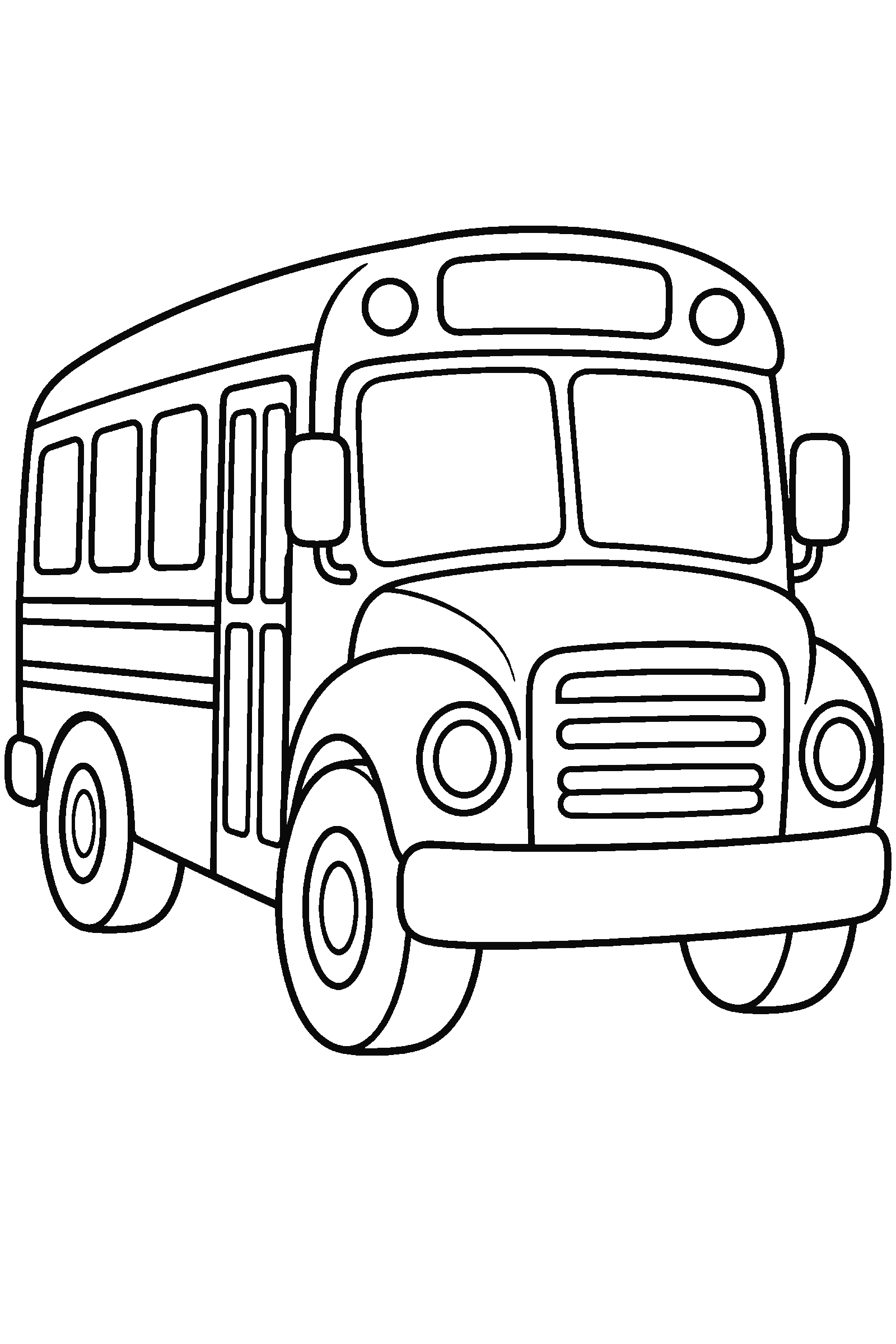 Coloring page of a school bus