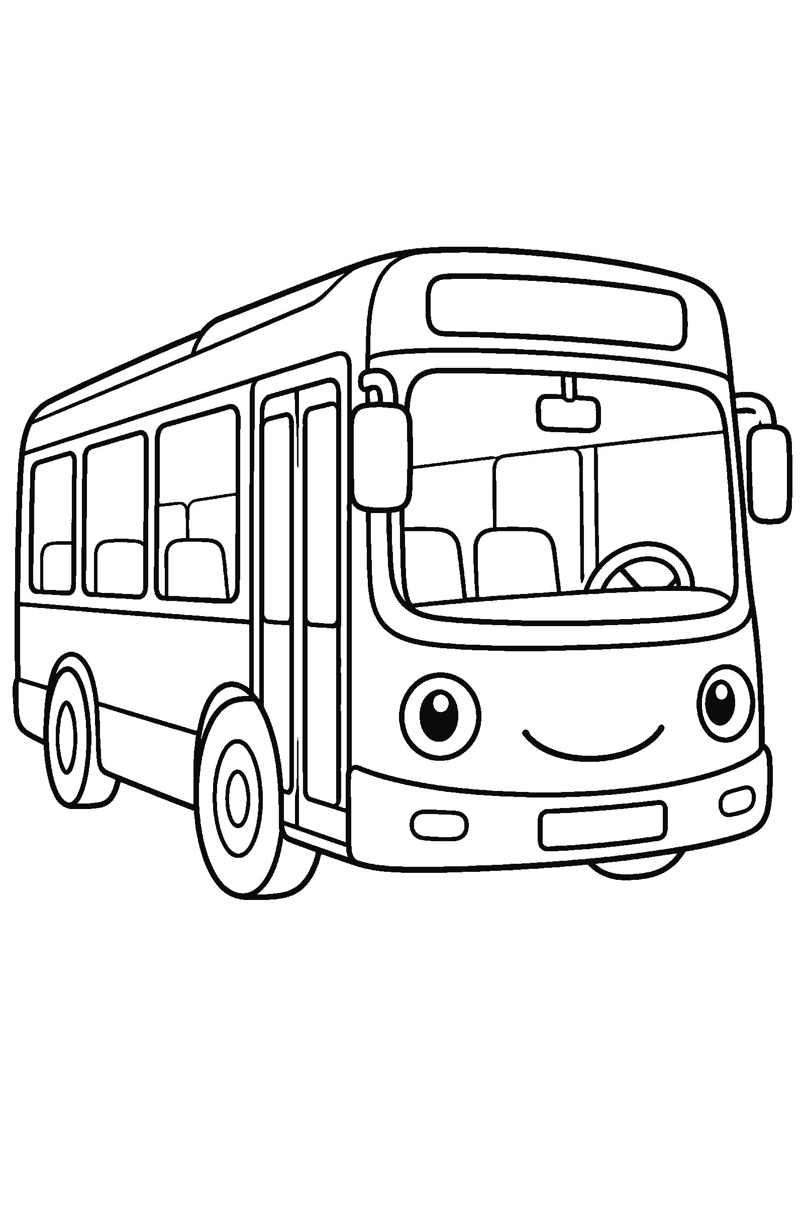 Coloring page of a city bus