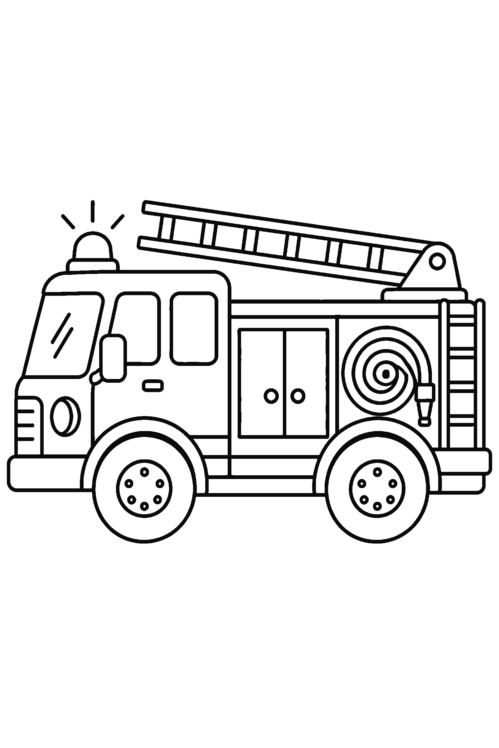 Coloring page of a fire truck