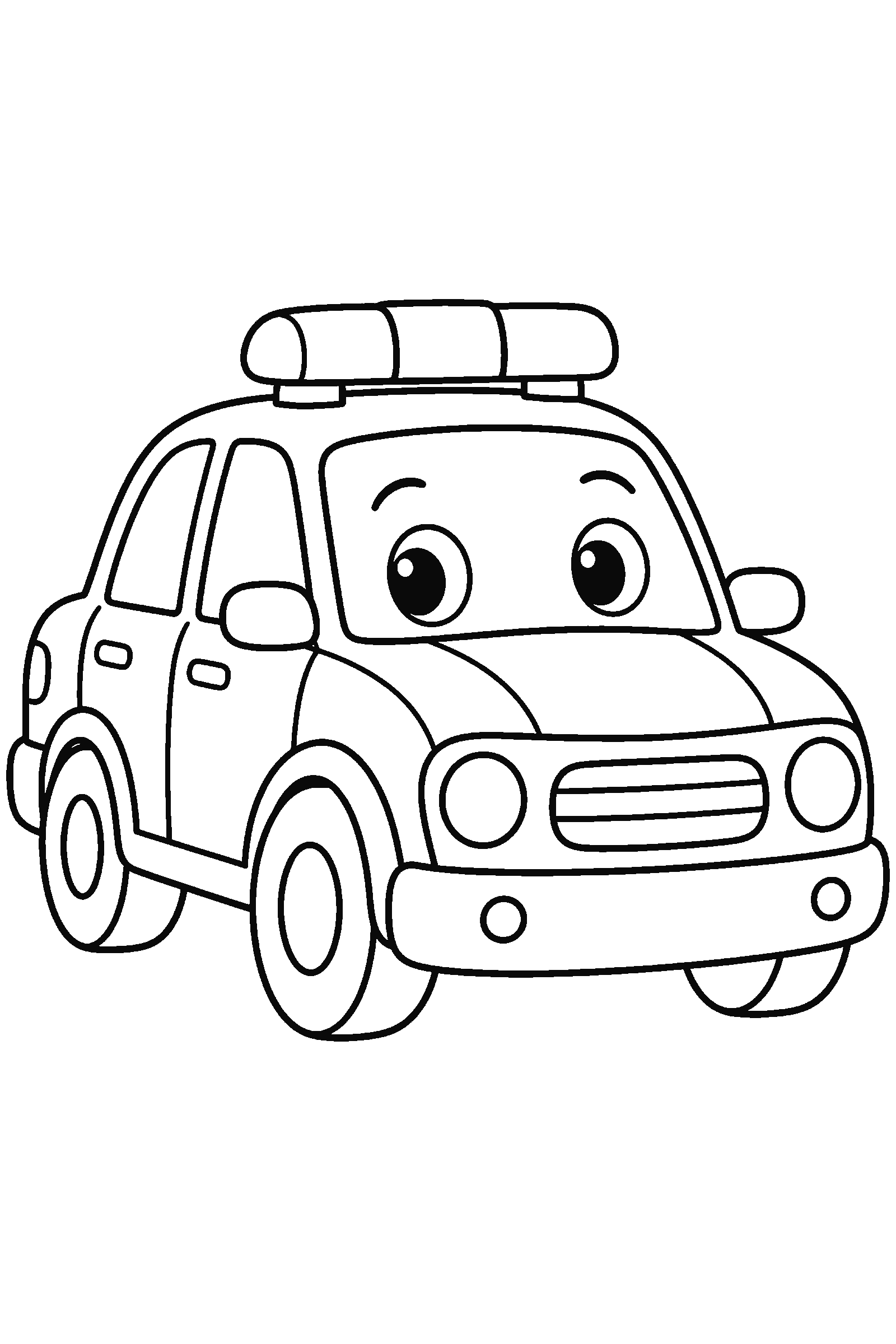 Coloring page of a police car
