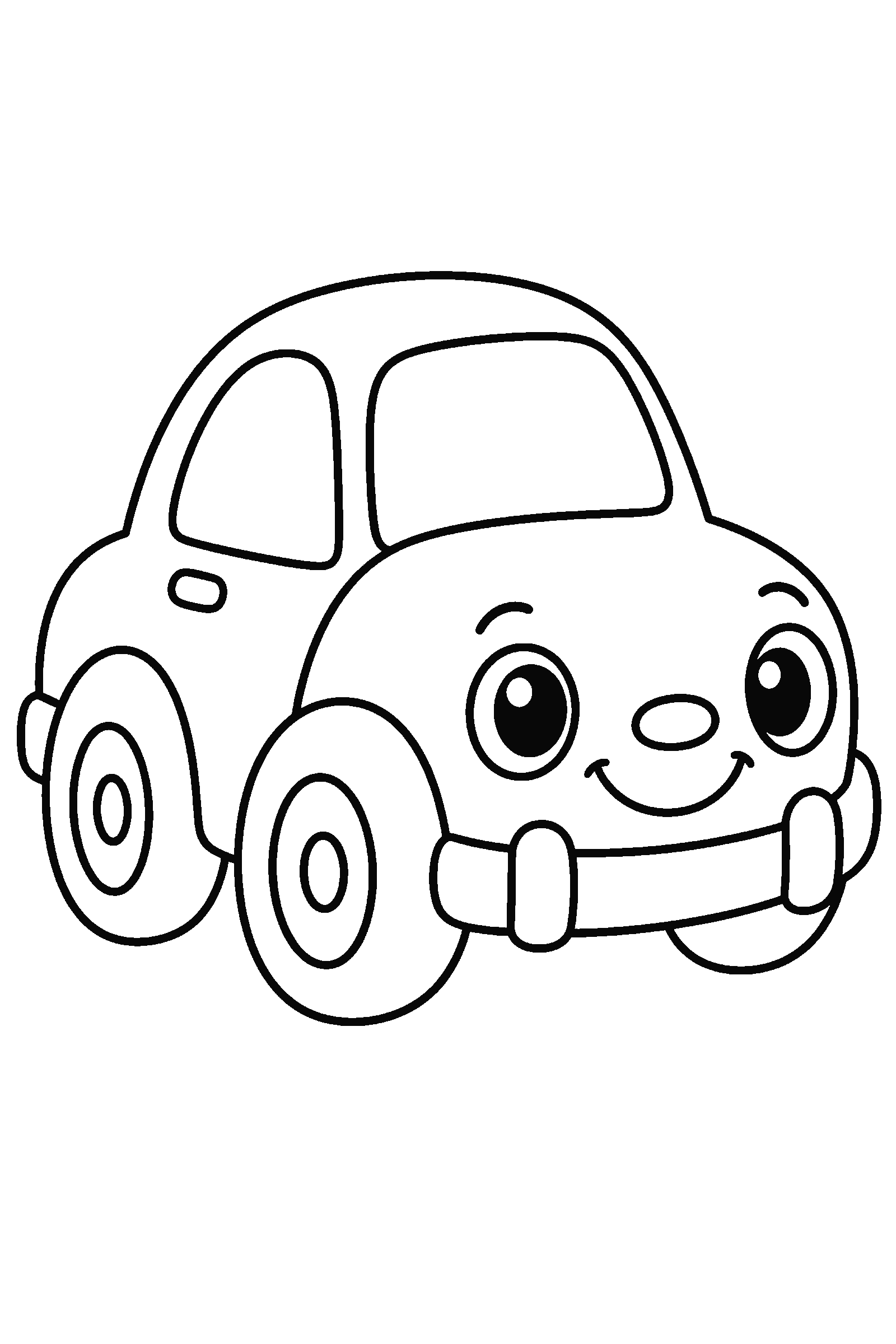 Coloring page of a simple toy car