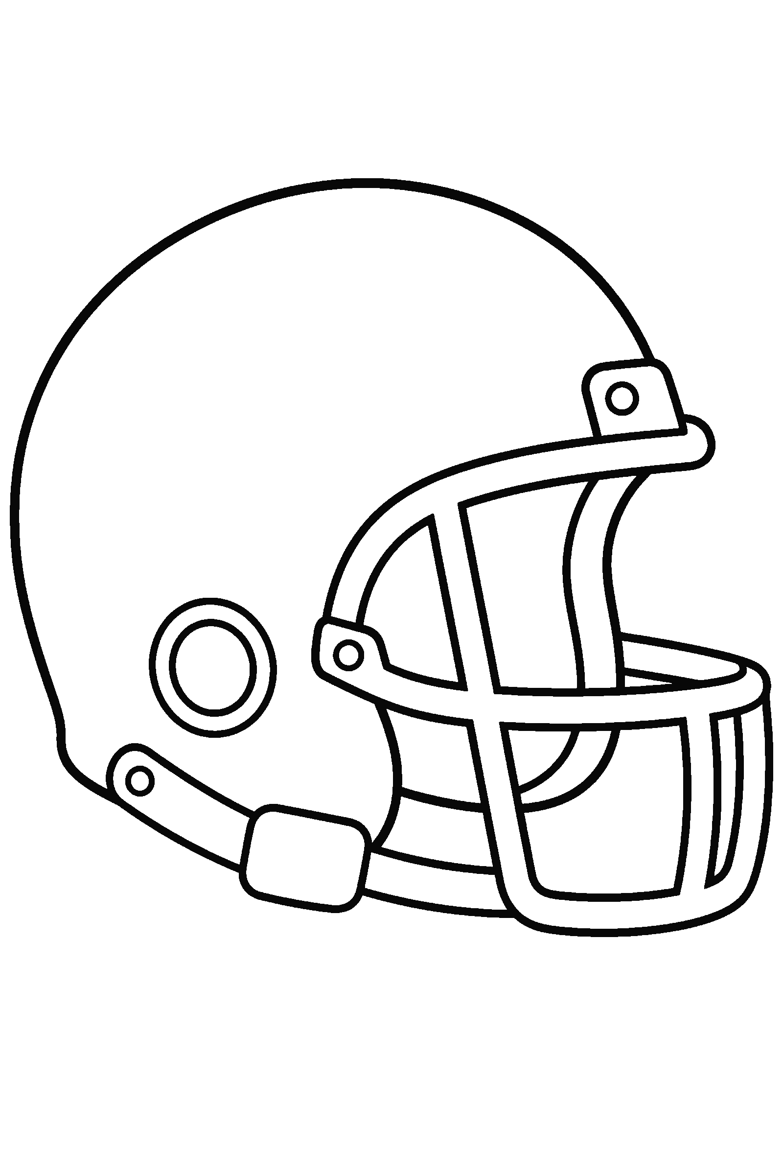 Coloring page of a football helmet