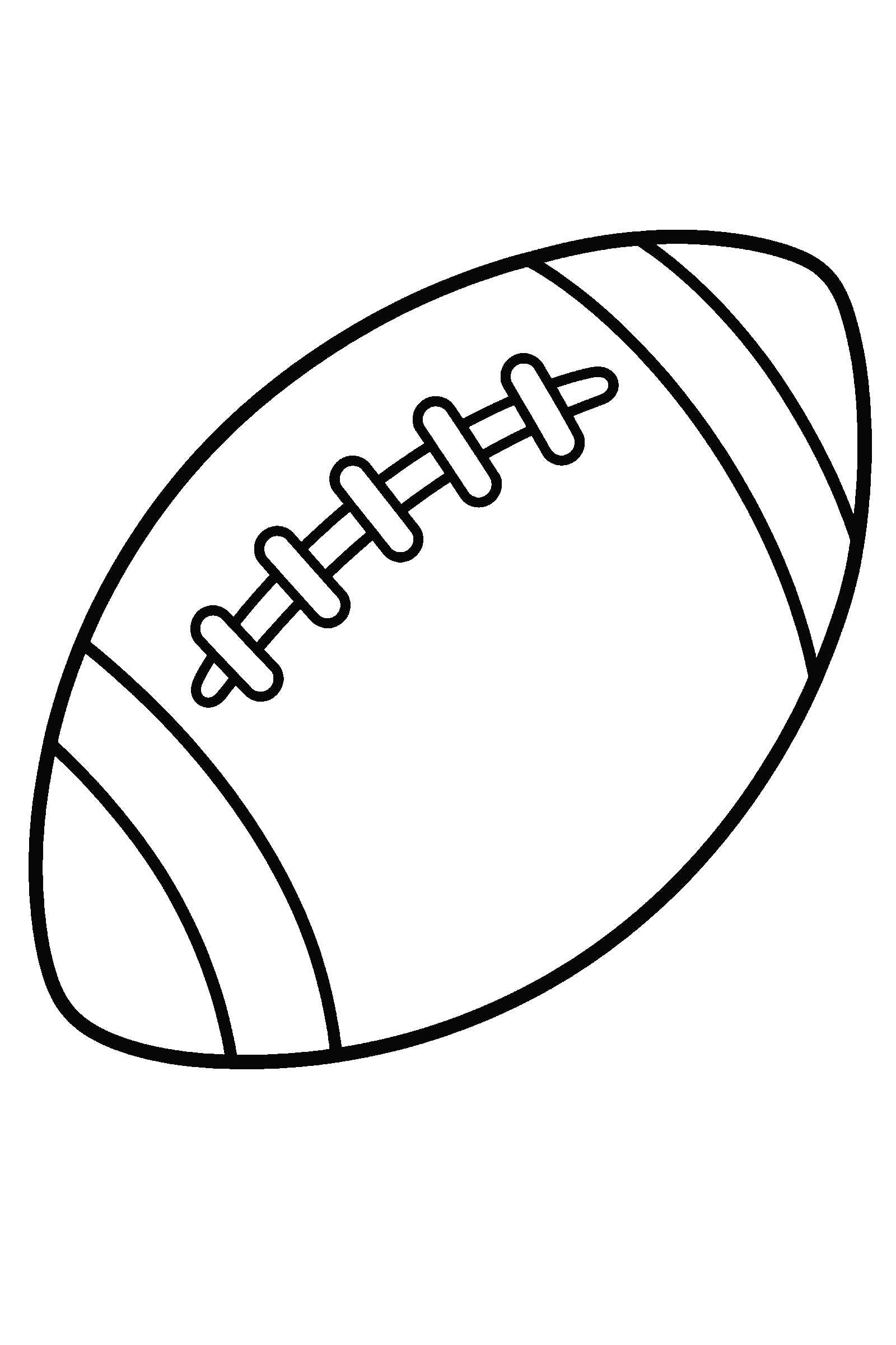 Coloring page of one big simple football for toddlers