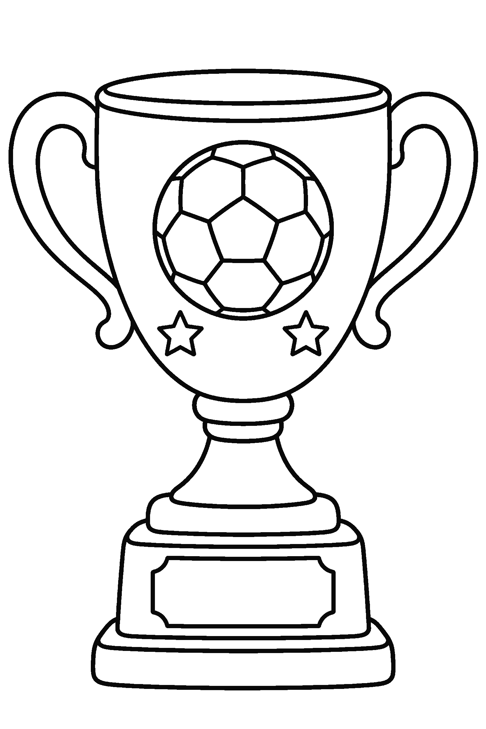 Coloring page of a soccer trophy