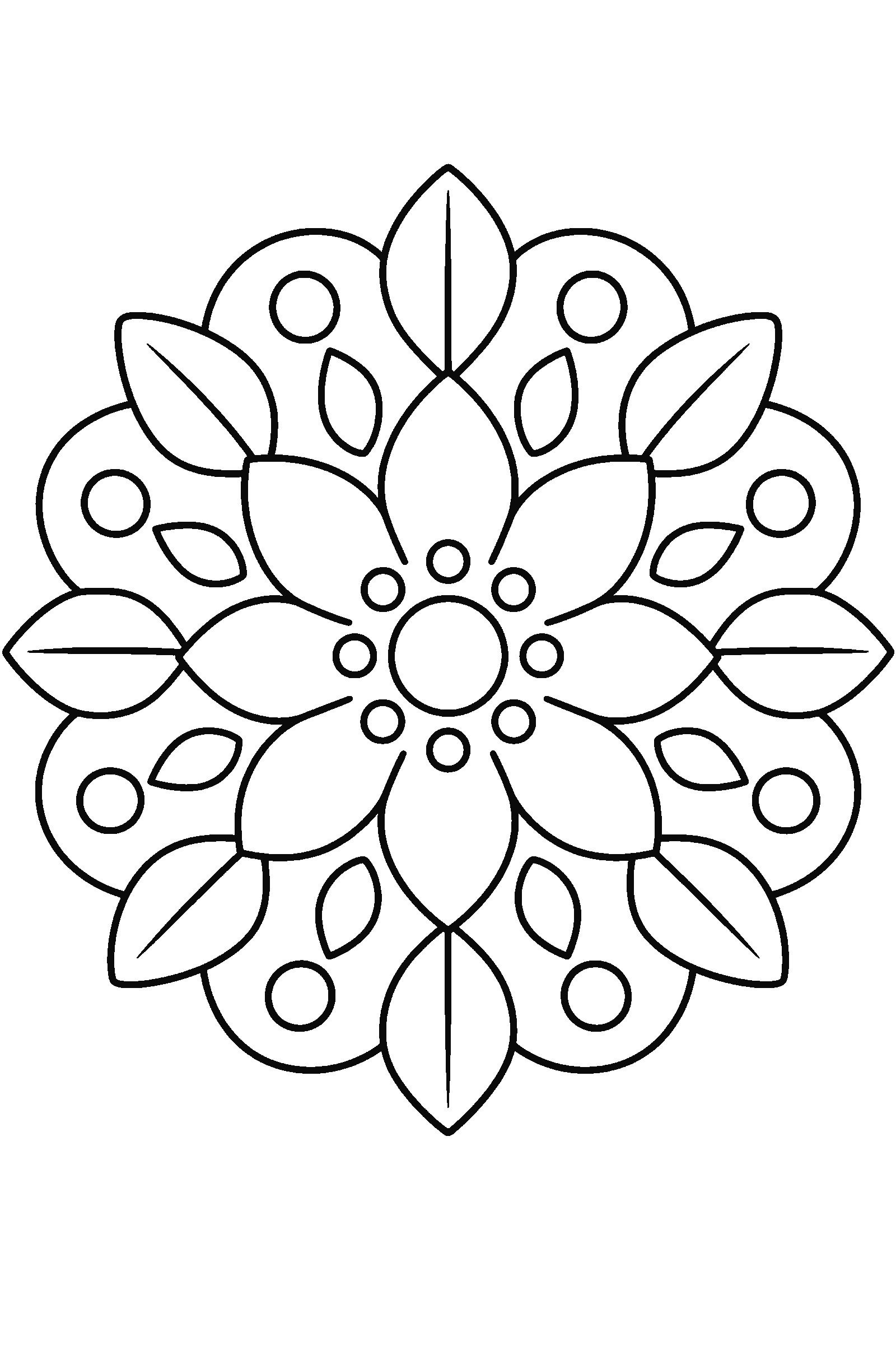 Coloring page of a simple mandala for beginners