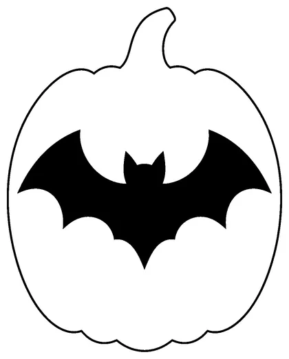 Pumpkin carving stencil: bat with spread wings